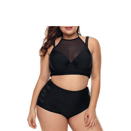 Womens Black Mesh Plus Size Modest Swimwear -Ostar Swimwear recommend