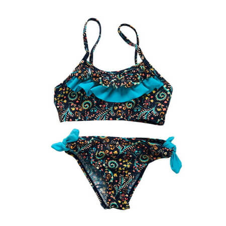 Girls Contrast Color Retro Bikini Set Sustainable Swimwear -Ostar Swimwear recommend