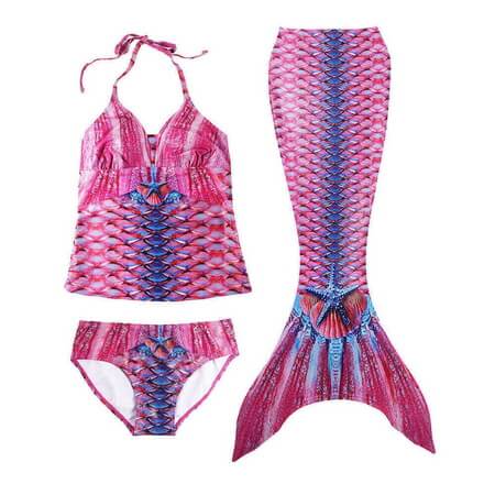 Toddler Girls Tankini Set Swimsuit Mermaid Tail Swimwear​ With 3PCS -Ostar Swimwear recommend