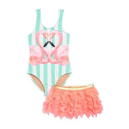 Girls Sleeveless One Piece Bathing Suit With Mesh Swim Dress Skirt -Ostar Swimwear recommend