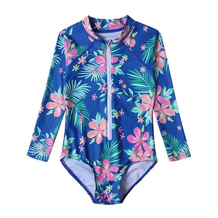 Floral Printing Girls Rashguard One Piece Suit Design Bathing Suit -Ostar Swimwear recommend