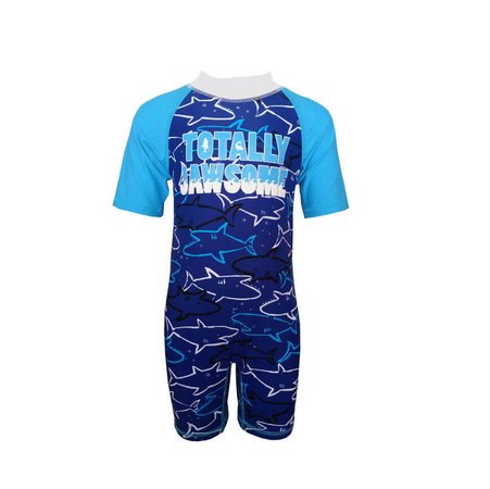 Blue Shark Print One Piece Rashguard Swimsuit For Boys-Ostar Swimwear recommend