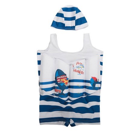 Blue Stripes Boys Buoyancy Swimwear And Hat -Ostar Swimwear recommend