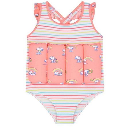 Cute Dog And Rainbow Baby Girls Swimsuit With Built In Floats-Ostar Swimwear recommend